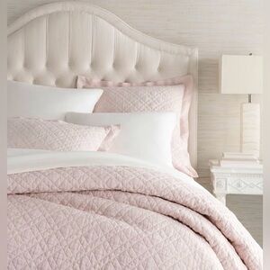Pine Cone Hill Washed 100% Linen Soft Pink‎ Euro Sham Set of 2
